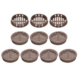 QUARKZMAN Pack of 10 50 mm/2 inch Ventilation Grille Round Soffit Ventilation Grille, Dark Brown Plastic Festoon Ventilation Cover for Bathroom, Home, Office, Kitchen, Cabinet, Wardrobe