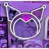 Espejo Kuromi Con Luz Led Maquillaje Ajustable Kawaii