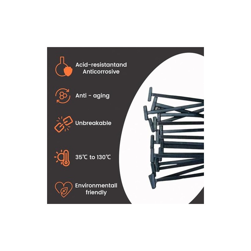 Nylon Universal Cable Tie Buckle, 120pcs Heavy-Duty Self-Locking UV-Resistant Wire