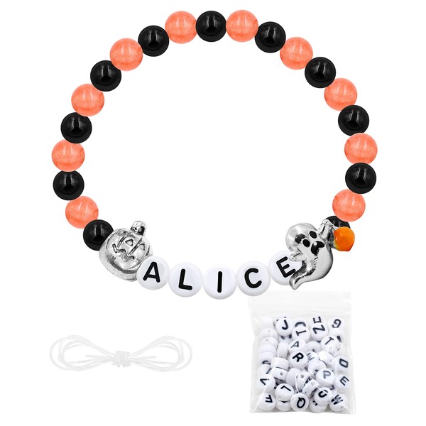 Black Orange Jade Charms Halloween Bracelets All Saints' Gift -