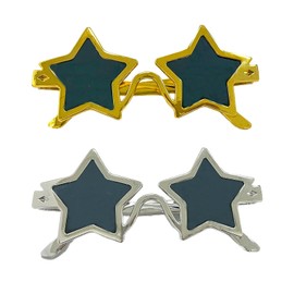 Bliceon 2PCS Star-Shaped Sunglasses - 80s Pentagram Star Glasses, Funny Unbreakable Star Glasses for Parties & Photo Booth Props - Fun Accessories for Kids and Adults