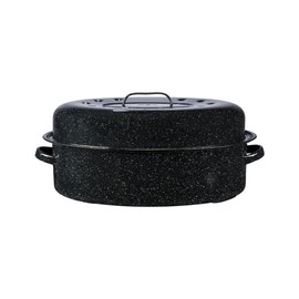 Granite Ware Porcelain Enamel Covered Roaster 20 lb Black