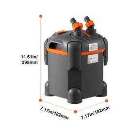 Happybuy 172GPH Aquarium Filter, 30-Gallon Canister Filter, Ultra-Quiet Submersible Power Filter with UV Protection, 8W, for Fish Tanks, Freshwater & Marine Use, Black