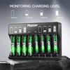 Mupoer LCD Battery Charger with 8 x AAA Rechargeable Batteries,