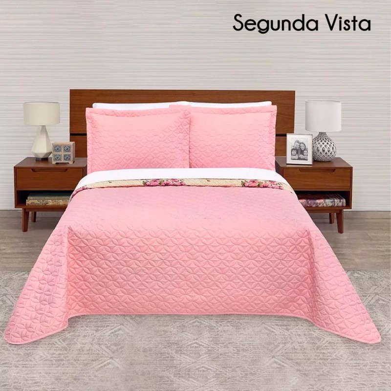 Elefantito Hogar Edredon Matrimonial Ligero Con Juego De Sabanas Durazno