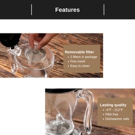 Smart Tea Maker Loose Leaf Tea Infuser & Brewer with Coaster - Easy Brew | Easy Clean | Dishwasher safe | Loose leaf & Coffee (Black)