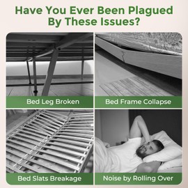 Upgraded Adjustable Bed Support Legs, 6"-15.5" Bed Frame Support Legs, Heavy Duty Bed Frame Support Dollar for Bed Risers, Bed Center Slat, Mattress, Furniture, Sturdiness & Ease of Assembly (2 PCS）