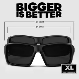 MAXJULI Wrap Around Sports Z87 Sunglasses for Big Heads Men Women UV400 Protection (Matte Black/Grey) 8232