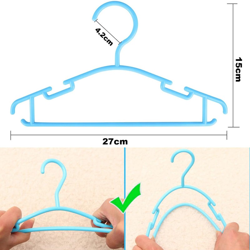 Kids Hangers, 40Pack Plastic Durable Clothes Hanger Ideal for Closet