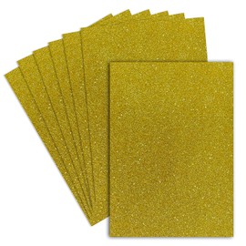 EliteKoopers 10 pcs Gold A4 Glitter Foam Sheets for Christmas Bows, Arts, Crafts and Decoration