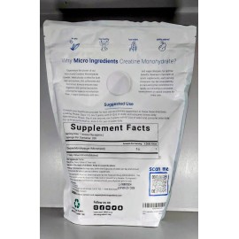 Micro Ingredients Instant Creatine Monohydrate Powder 1 kg (2.2 Lbs), 5000mg Per Serv, Micronized