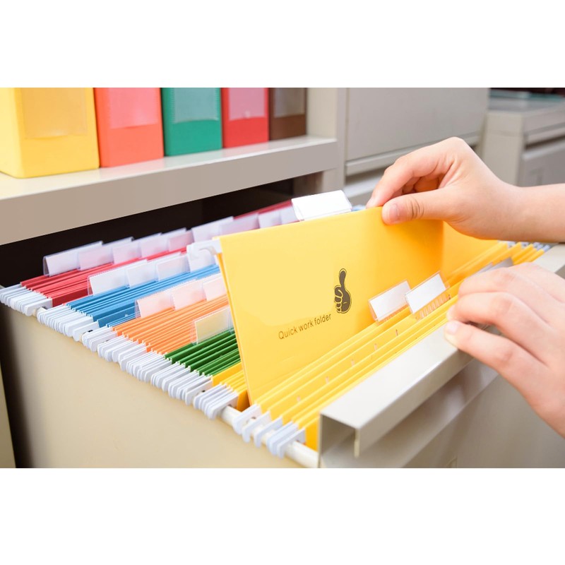 50PCS File Folder Tabs Set, 2" Hanging File Folder Label,