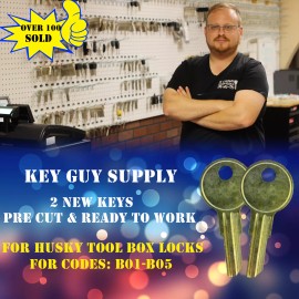 Husky B02 B02. Replacement  keys for Husky tool box. Key code B02, Home Depot toolboxes.