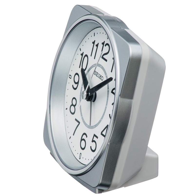 Seiko Clock KR335S Table Clock, Silver Metallic, Body Size: 4.3