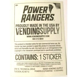 Vending Supply Power Rangers Yellow Ranger Vending Sticker