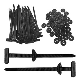 50 Pcs Nylon Universal Cable Tie Buckle,Heavy Duty Self-Locking Nylon Zip Ties Holder,Multipurpose Plastic Cable Ties Tool for Car Daily Repair,UV Resistant Cable Clips, Strong Bite Force