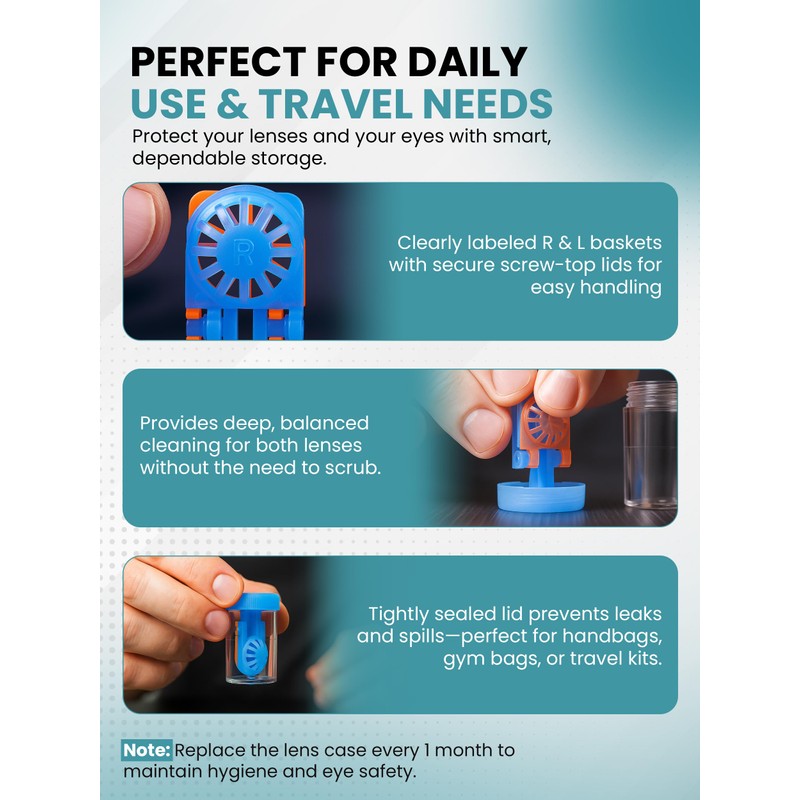 Color Contact Lens Barrel Cases, Contact Lens Washer Cleaner Contact