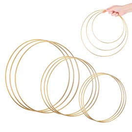SOSMAR 9 Pack 20cm 25cm 30cm Large Metal Rings, Floral Hoop Macrame Rings Dream Catcher Hoop Set for DIY Wedding Wreath Rings Décor and Wall Hanging Crafts