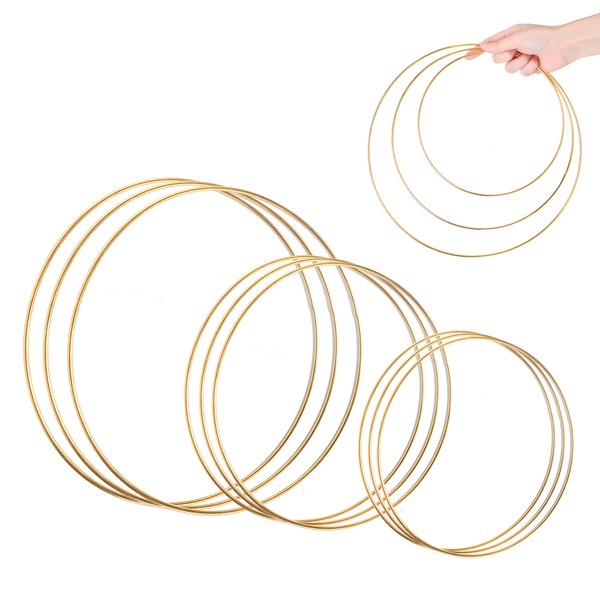 SOSMAR 9 Pack 20cm 25cm 30cm Large Metal Rings, Floral