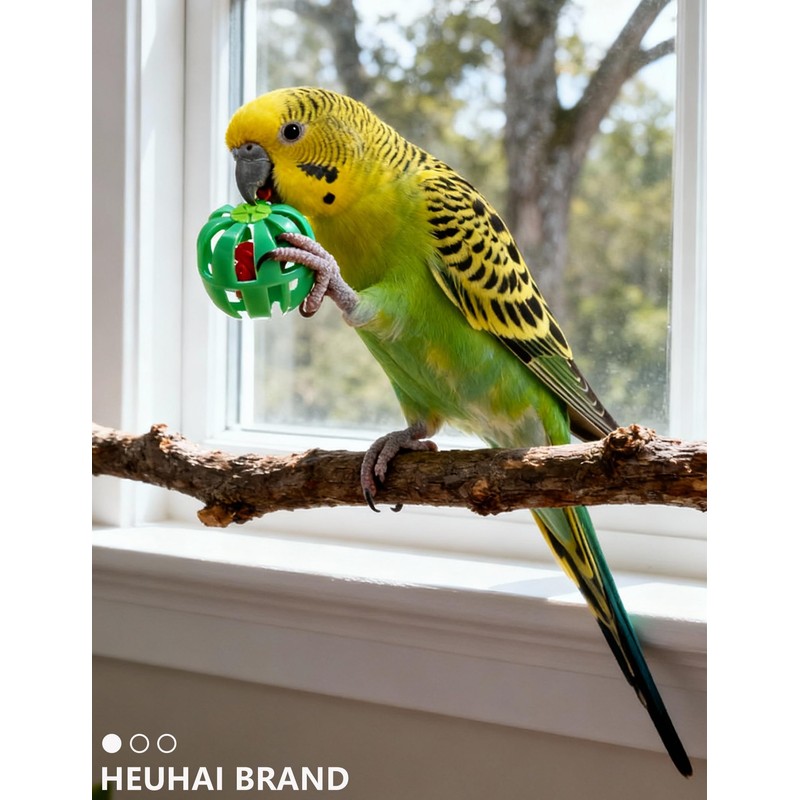 HEUHAI 12 Pack Colorful Bell Balls Bird Toys for Parakeets