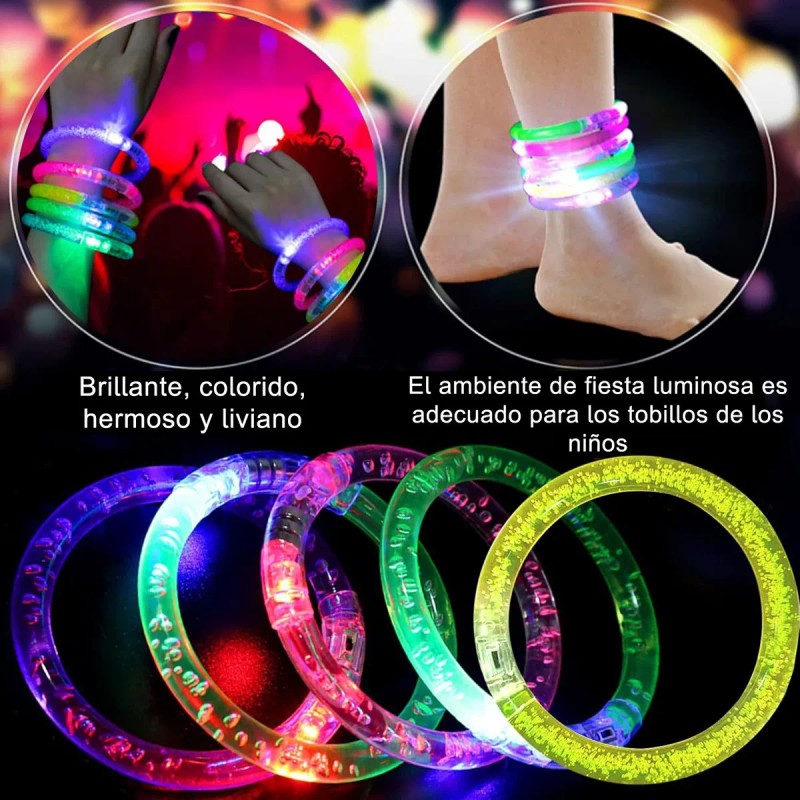 20pzs Pulsera Luz Luminosa Y Led De Dedo Para Fiestas