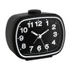 TFA Dostmann Analogue Alarm Clock, 60.1017.01, Retro Design, Backlight, Black,