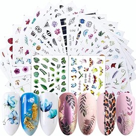 68 Hojas de Pegatinas de Uñas para Bricolaje, Accesorios de Decoración Bonitos y Exquisitos, Pegatinas para Decoración de Uñas para Mujer, Envolturas Autoadhesivas para Uñas,
