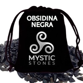 Essenciales Black Obsidian Natural Stone Mystic Stones - 160g - Energy Convert Negative Energy to Positive by 7-12mm Black Obsidi