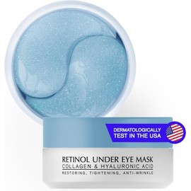 Under Eye Patches for Dark Circles: 30 Pairs Retinol Collagen Eye Gel Masks - Refreshing Under Eye Care for Appearance of Wrinkles & Puffiness - Gift for Moms Travelers Night Workers (Blue)