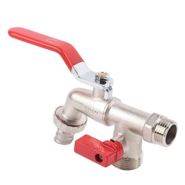 Washing Machine Hose Valve 1/2inch 3/4inch Double Valve Faucet Zinc Alloy Electroplate 1 in 2 Out Faucet Valve for Washing Machine Water Pipe