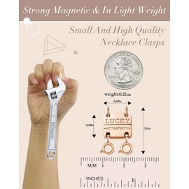 OHINGLT OHINGLT Lucky Necklace Layering Clasps Separator for Stackable, Rose Gold and Silver Plated Multiple Necklace Clasps for Women