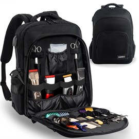 IPEB Friseur Werkzeugtasche, Friseur Koffer, Clipper und Zubehör Organisator, Friseur Tragbaren Rucksack für Friseurwerkzeuge, Barber Bag, Schwarz