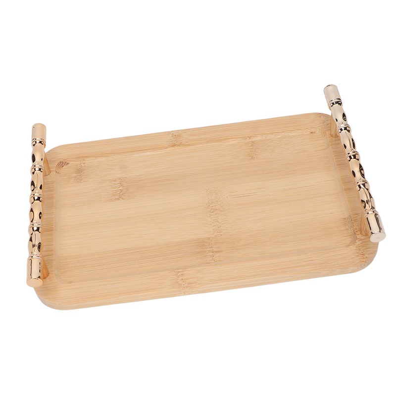 Bamboo Serving Tray with 2 Handle Eco Friendly Multipurpose Rectangular