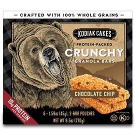 Kodiak Cakes Protein Crunchy Granola Bar, Chocolate Chip, (Pack of 12 Boxes)