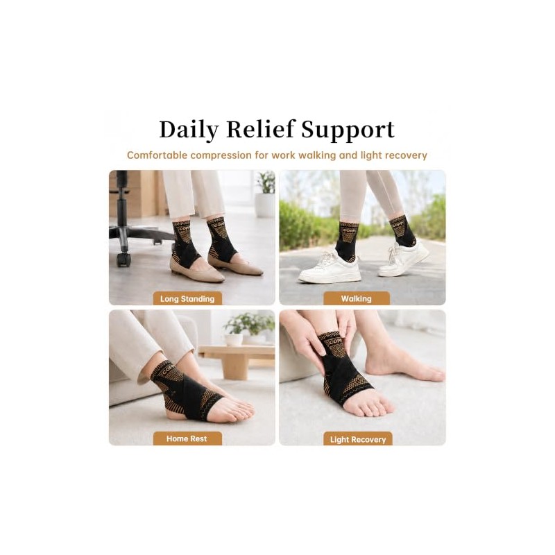 Jiangyun Ankle Brace 2 Pack, Adjustable Compression Stabiliser
