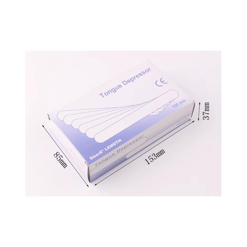 Disposable Wooden Tongue Depresser, 100 Pieces per Box, Waxing Spatulas