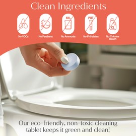 Fab Tab Toilet Bowl Cleaner Tablets- Natural Toilet Bowl Cleaner - Cleaning Products - Plant-Based - No Harsh Chemicals (60)