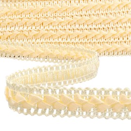 ZNZAKKA Beige Lace Ribbon 6 Yards Braid Lace Trim for Crafts Sewing Packaging Costume Home Decorative (Beige)