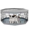PJYuCien Puppy Playpen，8 Panels 24”H Dog Playpen with Gery Bottom