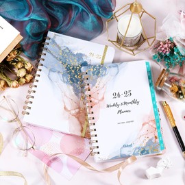 2024-2025 Planner - 2024-2025 Planner Weekly and Monthly from July 2024 - June 2025, 8.5'' X 6.4'', 2024-2025 Planner 12 Month with Monthly Tabs, Elastic Closure, Back Pocket