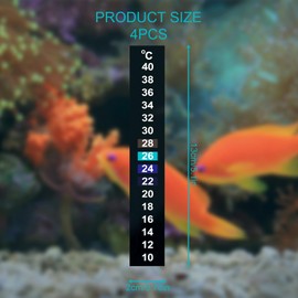 Luckious 4 Pcs Fish Tank Thermometer - 10~40℃ Digital Aquarium Water Temperature Sticker Thermometer