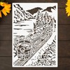 Travel Scenery Train Wall Stencils Template Reusable Spray PaintStencils for