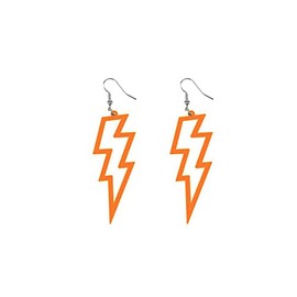 80s Neon Earrings Retro Acrylic Hollow Lightning Bolt Drop Dangle Earrings for Women for 80s Party Costume Accessory (orange)
