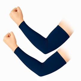 Basketball Shooter Arm Sleeves for Men Cooling Womens UV Protection Comfy Compression Sleeves Outdoor Sports S to 3XL, Blue, L/XL