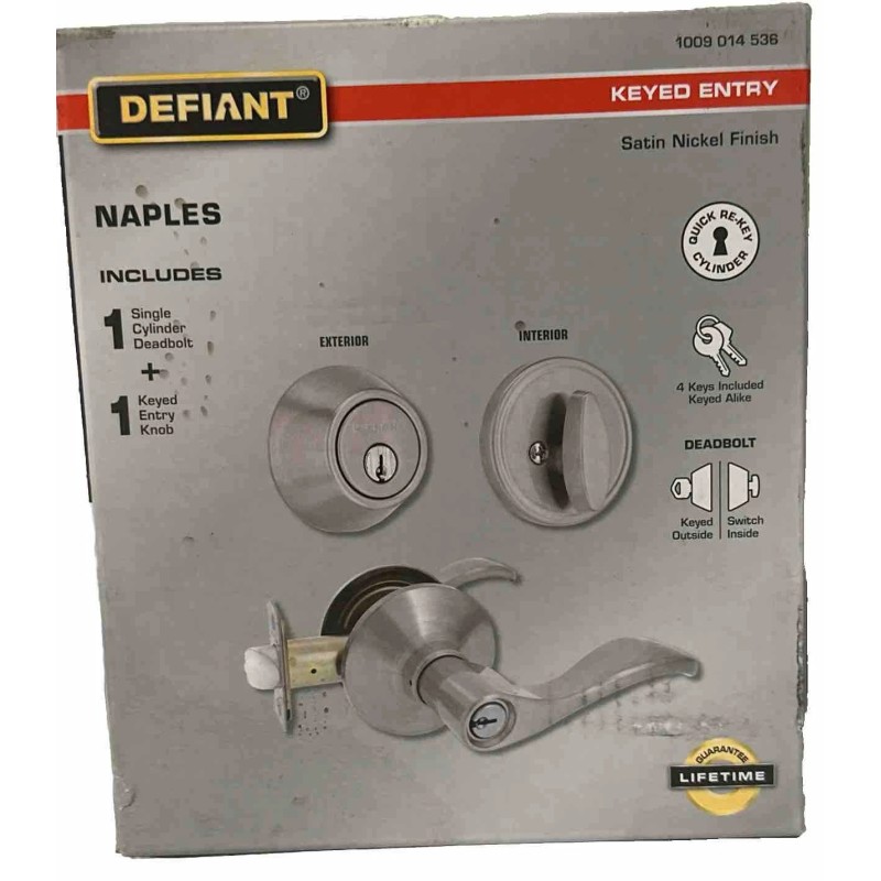 Defiant NEW Defiant Naples Satin Nickel Combo Pack with Single
