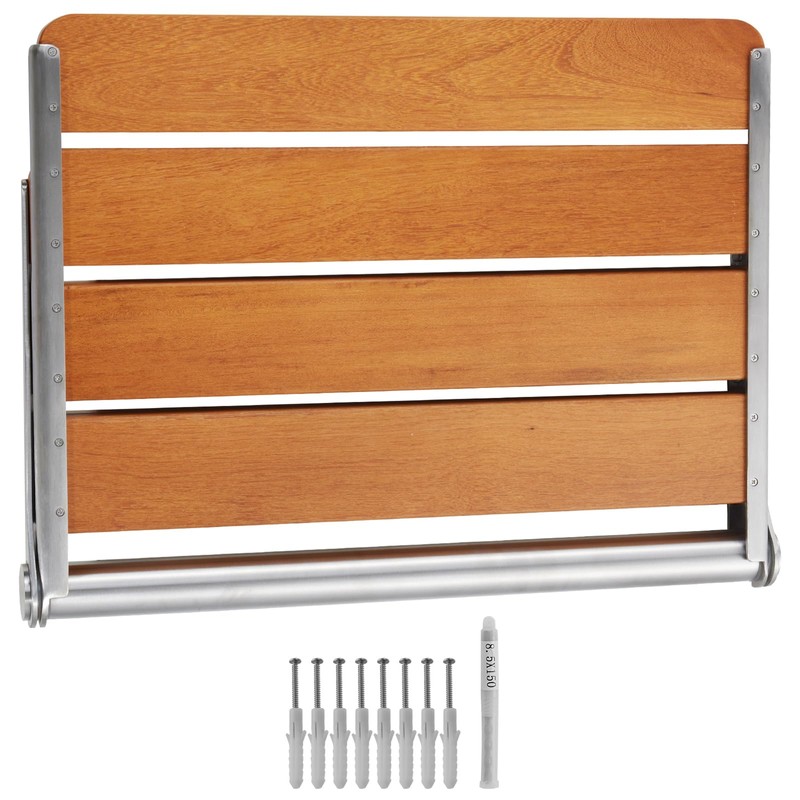 VEVOR Folding Teak Shower Seat, 20.9 x 16'' Unfolded, Wall