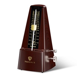 Mechanical Metronome for Piano Guitar Violin Bass Drum and Other Musical Instruments Loud Sound and High Precision Track Beat and Tempo, Portable Metronome Gift Teaching for Beginners (Wood Grain)