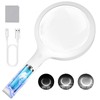 30X Charge Magnifying Glass with Light, NUEYiO 4.33Inch Large Handheld