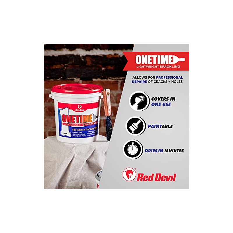 Red Devil 0545 ONETIME Lightweight Spackling, 6 Oz. Squeeze Tube,