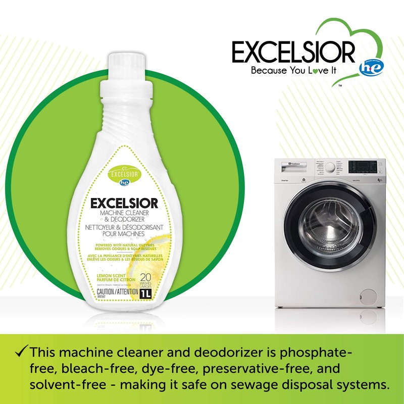 Excelsior HE Washing Machine Cleaner and Deodorizer, Removes Odors &